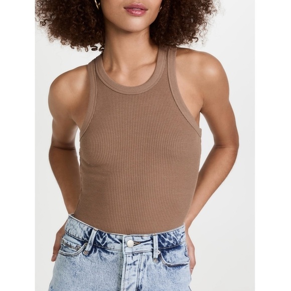 Good American NWT Essentials Thermal Cut 90s Tank in Putty001 - Picture 1 of 10